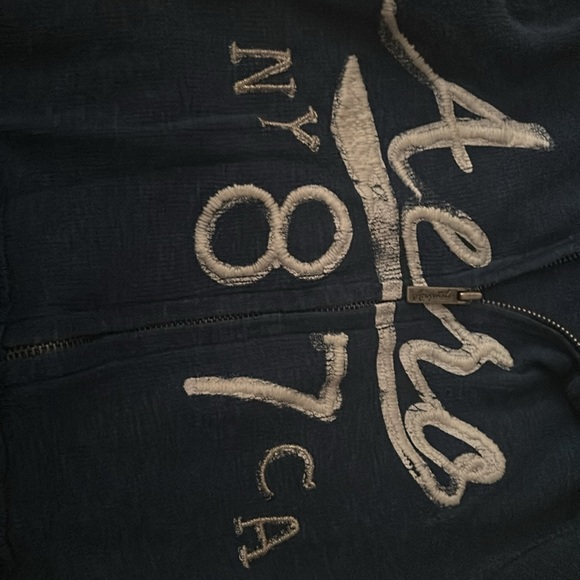 Aéropostale Navy Blue Half-Sleeve Hoodie - Picture 4 of 4